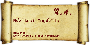 Mátrai Angéla névjegykártya
